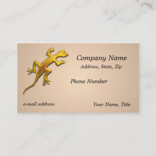 Golden lizard Linen Texture Business Card