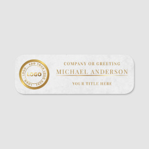 Golden Logo Corporate Professional Employee Modern Name Tag
