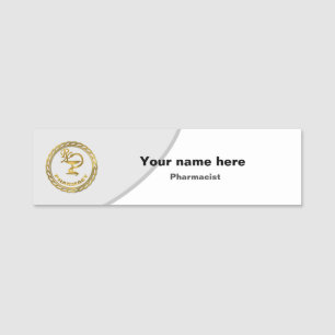 Golden logo Pharmacy name tag