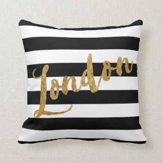 Golden London Stripes Cushion