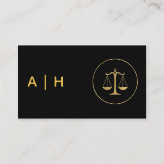 Golden look - Libra Zodiac -monogram black Business Card