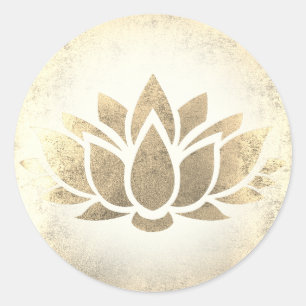 golden lotus classic round sticker