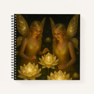 Golden Lotus Fairy Gift Magical Fantasy Notebook