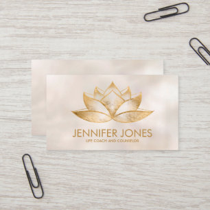 Golden Lotus Flower Business Card