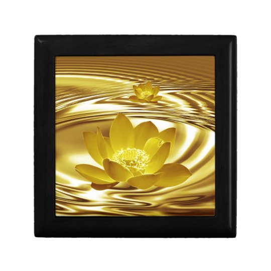Golden lotus flower gift box Zazzle.co.uk