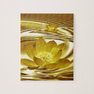 Golden lotus flower jigsaw puzzle