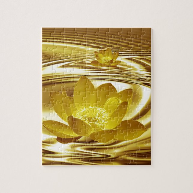 Golden lotus flower jigsaw puzzle (Vertical)