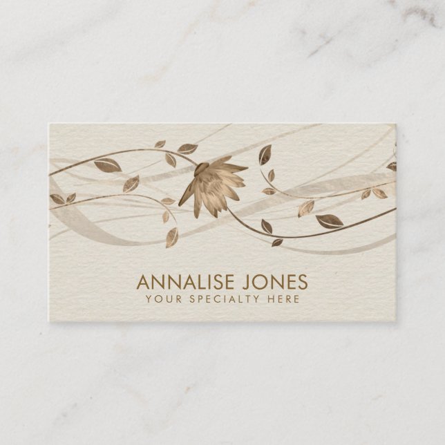 Golden Lotus Flower on Canvas Business Card (Front)