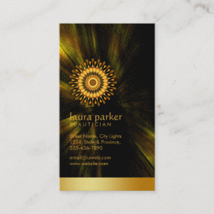 Golden Lotus Flower Yoga Meditation Health Spa Business Card