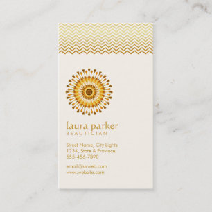 Golden Lotus Flower Yoga Meditation Health Spa Business Card