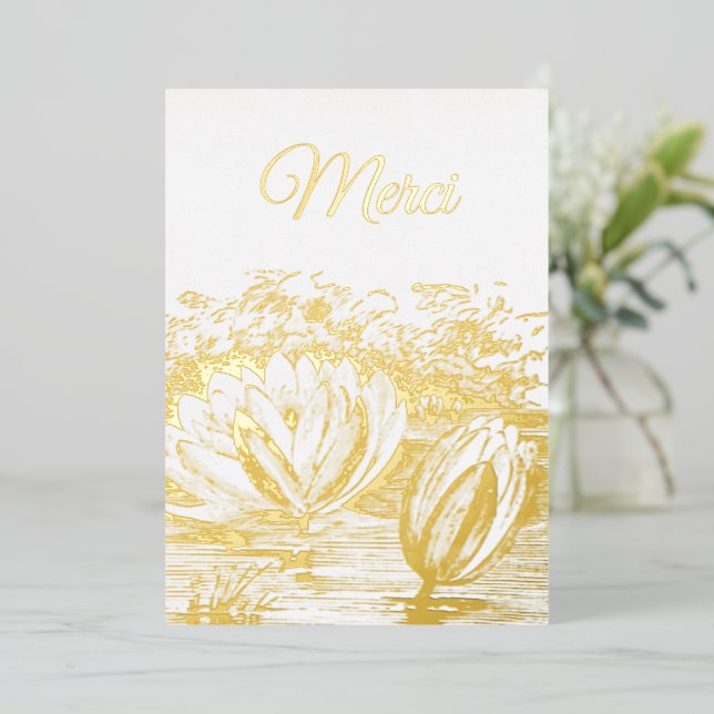golden  lotus flowers  - Merci  Foil  (Standing Front)