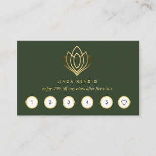 Golden Lotus    Green   wellness  massage yoga Business Card