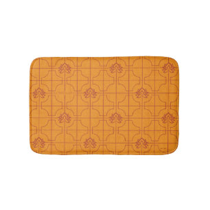 Golden Lotus Grid Pattern - The White Lotus Bath Mat