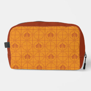 Golden Lotus Grid Pattern - The White Lotus Dopp Kit