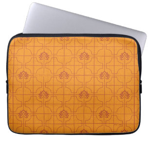Golden Lotus Grid Pattern - The White Lotus Laptop Sleeve