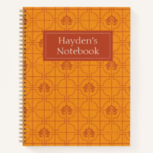 Golden Lotus Grid Pattern - The White Lotus Notebook