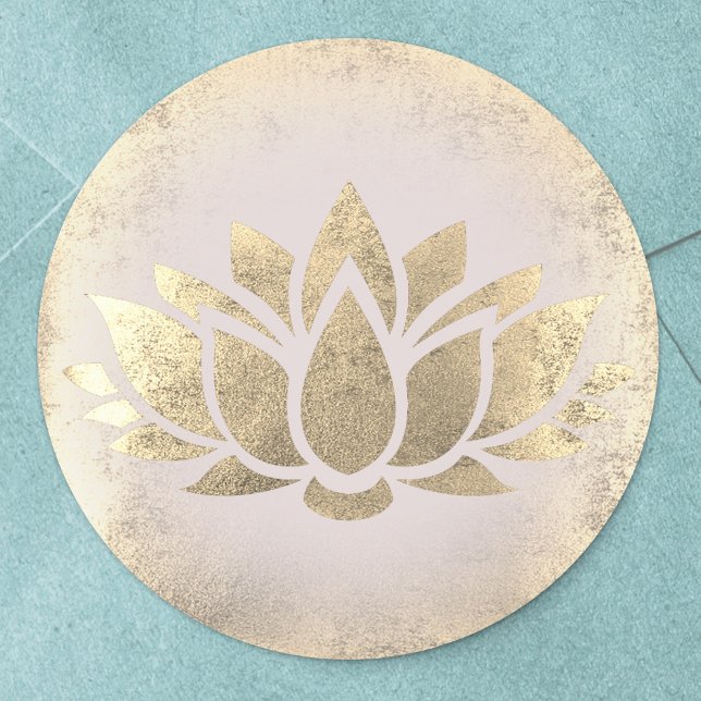golden lotus logo classic round sticker (Creator Uploaded)