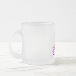 Golden Lotus Meditation Buddha Spiritual Yoga Desi Frosted Glass Coffee Mug
