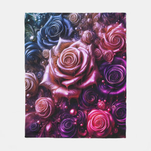 Golden Lotus Radiance – Abstract Mystical Design Fleece Blanket