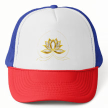 Golden Lotus Trucker Hat – Symbol of Purity and Pe
