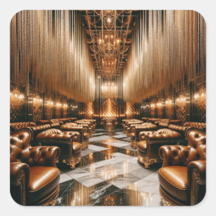 Golden Lounge Square Sticker
