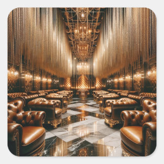 Golden Lounge Square Sticker