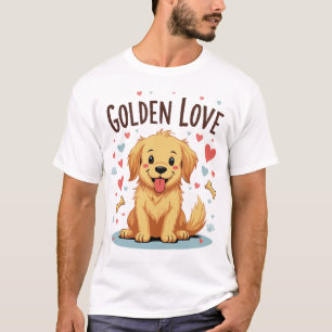 Golden Love – Adorable Golden Retriever T-Shirt