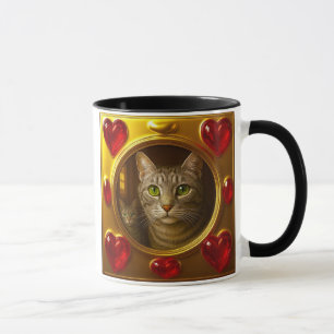 golden love cat mug