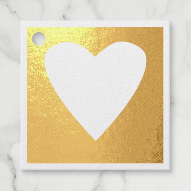 Golden Love Heart frame Favor Tags (Front)