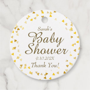 Golden Love Hearts Baby Shower / Sprinkle Favour Favour Tags