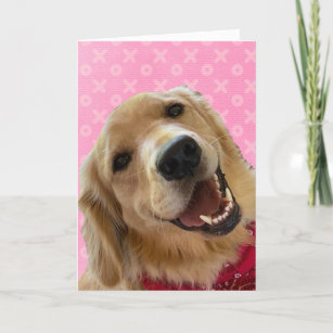 Golden Love Pink Hugs Kisses Valentine’s Day Card