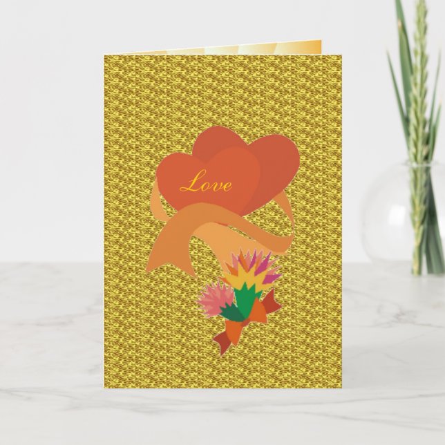 Golden Love Valentine's Card (Front)
