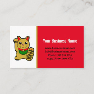Golden Lucky Cat Shopkeeper's Business Card