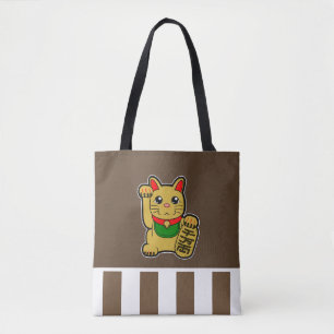Golden Lucky Cat Tote Bag