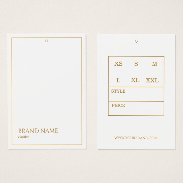 Golden Lux White Modern Hang Tags (Front & Back)