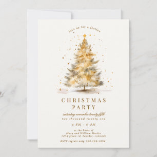 Golden Luxurious Christmas Party Invitation