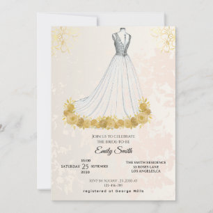 Golden Luxury Elegant Glam Bridal Shower  Invitation