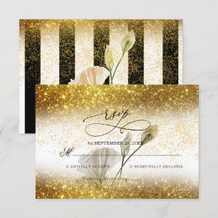 Golden Luxury Elegant Wedding RSVP Card