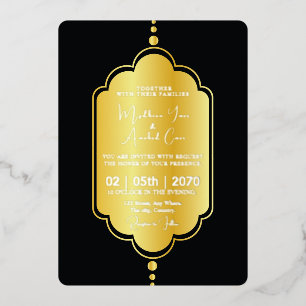 Golden Luxury Wedding Invitation Card Gold Foil