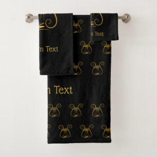 Golden Lyre Bath Towel Set