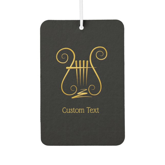 Golden Lyre Car Air Freshener (Front)