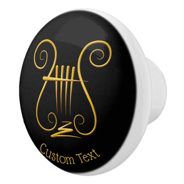 Golden Lyre Ceramic Knob (Right)