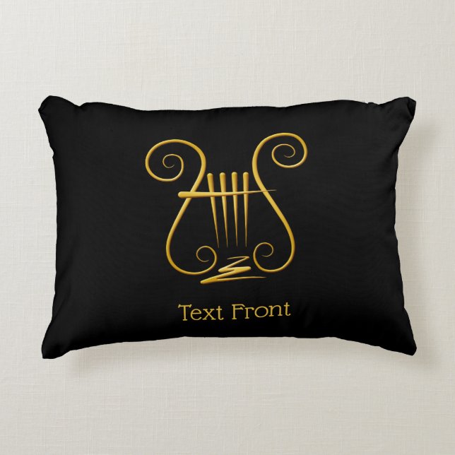 Golden Lyre Decorative Cushion (Front)