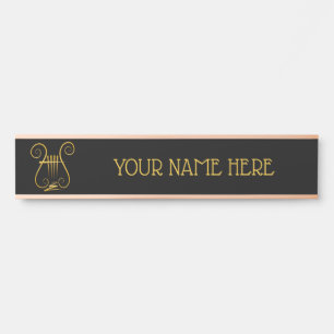 Golden Lyre Door Sign