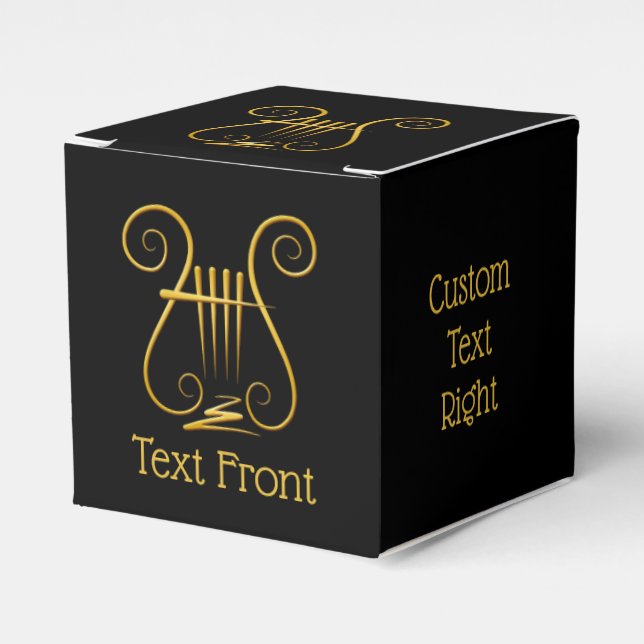 Golden Lyre Favour Box (Front Side)