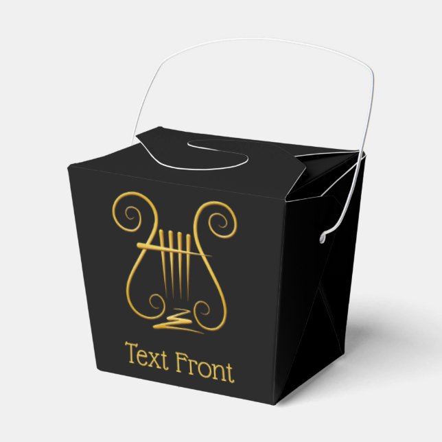 Golden Lyre Favour Box (Front Side)