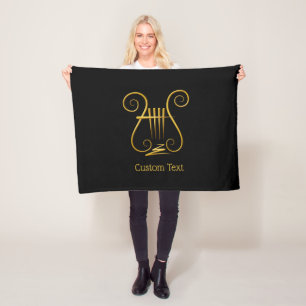 Golden Lyre Fleece Blanket