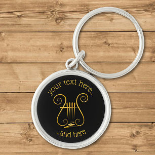 Golden Lyre Key Ring