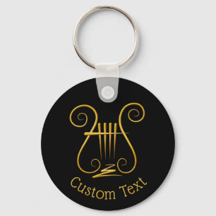 Golden Lyre Keychain