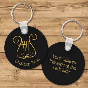Golden Lyre Keychain